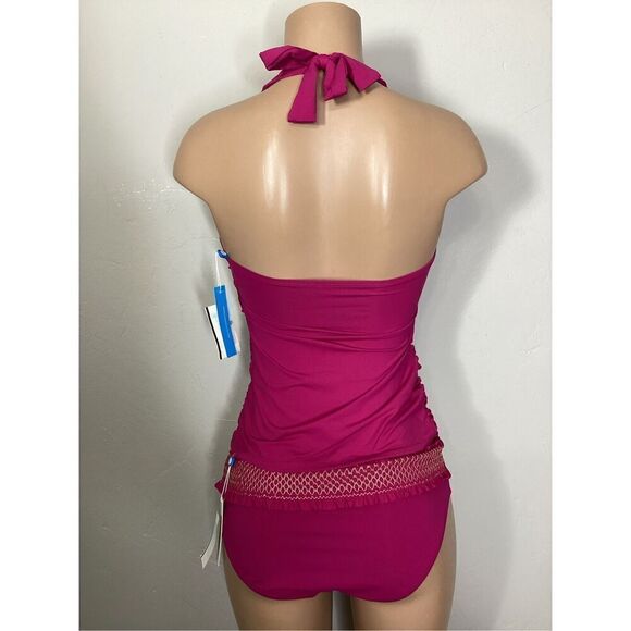 New. Bleu Rod Beattie rouge smocked tankini set 12-top/8-bottom.  Retails $161 - Picture 4 of 7